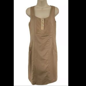 Badgley Mischka Tan Sleevleless Wool Dress